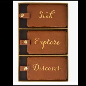NIB Gold stamping and deluxe detail luggage tags set of 3